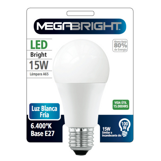 Ampolleta LED,Luz Fria,15 Watt,E-27