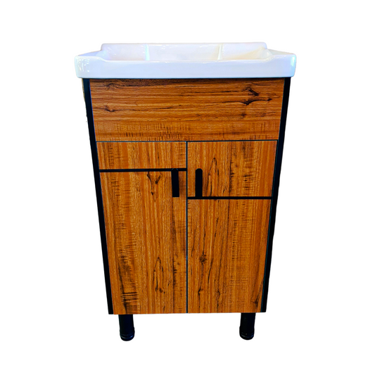 MUEBLE VANITORIO COLOR MADERA 50 CM+CUBIERTA LOZA