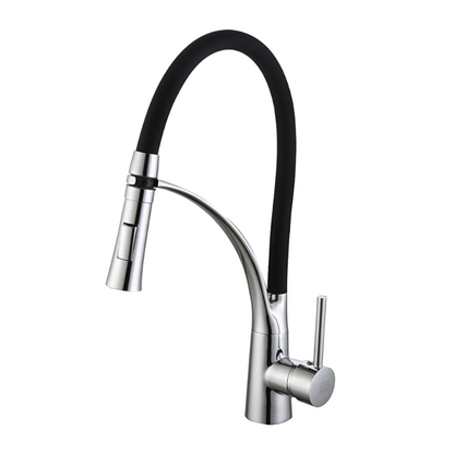 Llave De Cocina Monomando Flexible Color Negro