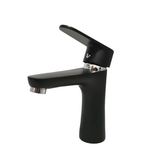 Llave Monomando Lavamanos Loza Tono Negro